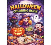 Halloween Coloring Book: 100 Fun and Easy Bold Halloween Coloring Pages for Kids Ages 3-8