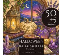 Halloween Coloring Book: A Coloring Book for adults with 50+5 Magical Autumn Designs Featuring Pumpkins, Witch Cottages, Cats, Lanterns, and Enchanted Forests