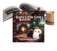 Halloween Coloring Book, Cute Cartoon Doodle, 8.27x8.27 Inches Painting Paper Pad, 40 Sheets Art Activity for Drawing Journal Adults Kids Family Home School Classroom Daily Travel and Birthday Fun