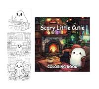 Halloween Coloring Book, Cute Doodle Art Pad, 40 Sheets Cartoon Painting Paper for Drawing, Journaling, Do It Yourself Projects, Travel, School, Home, Classroom Activities for Adults and Kids Use