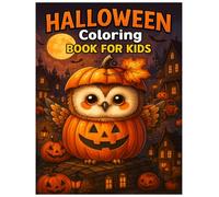 Halloween Coloring Book For Kids: 50+Cute Halloween Design Including Witches, Pumpkins & More For Kids Ages4-8,8-12.