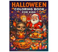 Halloween Coloring Book for kids: 50+ fun and easy Halloween coloring pages for cute kids ages 6-12.