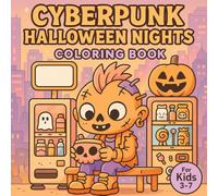 Halloween Coloring Book for Kids Ages 3-7 - Cyberpunk Halloween Nights - 20 Futuristic Spooky Designs: non-scary coloring pages featuring futuristic ... scenes-perfect for preschoolers.