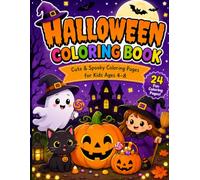 Halloween Coloring Book for Kids: Cute & Easy Halloween Coloring Pages Featuring Pumpkins, Ghosts, Bats, Cats, and More for Ages 4-8