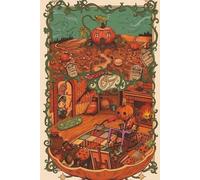 Halloween Composition Notebook: Vintage Haunted House and Pumpkin College Rule Lined Journal