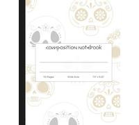 Halloween Composition Notebook - Wide Ruled - 110 Pgs - 7.5 x 9.25 - Dia De Los Skulls Design for Kids, Students & Teachers: Festive Skull Artwork ... Notes, Autumn Writing, and Creative Projects