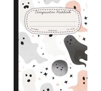 Halloween Composition Notebook - Wide Ruled - 110 Pgs - 7.5 x 9.25 - Ghosty O's Pattern for Kids, Students & Teachers: Cheerful Ghost Print Journal ... Daily Notes, and Seasonal Creativity