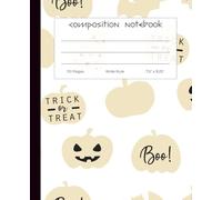 Halloween Composition Notebooks - Wide Ruled - 110 Pgs - 7.5 x 9.25 - Trick or Treat Pumpkin Eaters books for Kids, Students & Teachers: Spooky Autumn Journal with Playful Pumpkin Design - Ideal for Writing, Homework, and Creative Classroom Fun