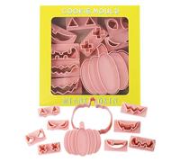 Halloween Cookie Cutters 10 Pack Pumpkin Face Molds For Party Baking | Food Grade Stamps With Spooky Pumpkin Expressions For Cookies And Cakes. Great For Halloween Parties And Kitchen Fun.