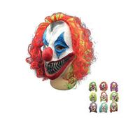 Halloween Cosplay Mask Horrific Mask Creepy Terrifying Toothy Flame Clown Mask