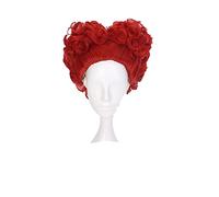 Halloween Costume Alice in Wonderland 2 Red Queen Cosplay Wig Role Play Queen of Hearts Red Hair + Wig Cap