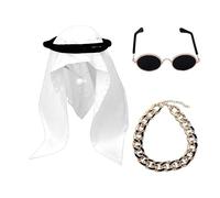 Halloween Costumes For Dogs - Fun Creative Special Moments With Your Pet | Arabic Puppy Cosplay Clothes Comfortable Polyester With Sunglasses Necklace For Pet Parents Animal Lovers,