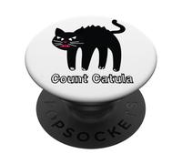 Halloween Count Catula Cat Drácula PopSockets PopGrip Adhesivo