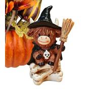Halloween Cow Statue | Realistic Resin Farm Animal Figurine Rustic Home