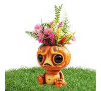 Halloween Creature Planter Pot - Decorative Resin Flower Pot, Cute Sitting Creature Resin Planter for Succulents, Cactuss & Bonsai, Halloween Tabletop Decoration for Home, Office, Bookshelf & Garden