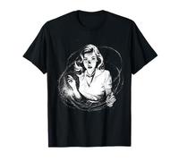 Halloween Creepy Pinup B-película Aventura Hembra Final Girl Camiseta