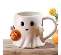 Halloween Cup, Ghosts Ceramic Taza, Festive Coffee Glass For Hot Beverage Use And Holiday Gifting, With Handle To Kitchen Home Decor Adults Teens Kids Women Men Lovers Collectors, 4,13 x 3,46 pulgadas