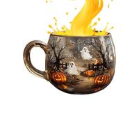 Halloween Cups - Haunted Path Glass Coffee Cups, Beverage Containers Party Supplies | Festive Drinkware For Home Kitchen, Restaurant, Counter, Farmhouse, Apartment, Hotel, Holiday Celebration