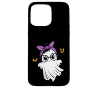 Halloween Cute Ghost Girl Eyeglasses Ghost Woman Glasses Carcasa para iPhone 15 Pro MAX