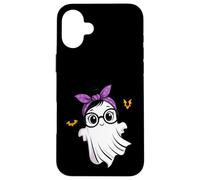 Halloween Cute Ghost Girl Eyeglasses Ghost Woman Glasses Carcasa para iPhone 16 Plus
