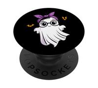 Halloween Cute Ghost Girl Eyeglasses Ghost Woman Glasses PopSockets PopGrip Adhesivo