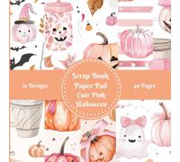 Halloween Cute Pink Scrapbook Paper Pad Decorative Patterned: 8" x 8" for Cardmaking Junk Journal Decoupage Aesthetic Mixed Media Art Collage 10 designs double