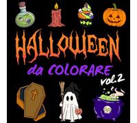 Halloween da Colorare Vol.2: 30 Disegni Facili e Divertenti | con pagina nera salva colore per ogni disegno