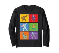 Halloween Dabbing Esqueleto Bruja Y Monstruos Dab Pose Manga Larga
