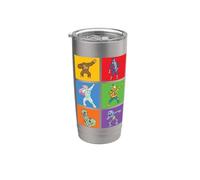 Halloween Dabbing Esqueleto Bruja Y Monstruos Dab Pose Vaso térmico de acero inoxidable de doble pared