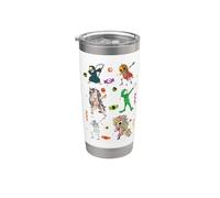 Halloween Dabbing Esqueleto Bruja Y Monstruos Dab Pose Vaso térmico de acero inoxidable de doble pared