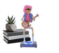 Halloween Dancing Skeleton - Light Up Desk Decoration, Electric Lighted Dancing Skeleton Figure, Fun Halloween Desktop Decoration for Home, Office, Bedroom, Party, Living Room & Seasonal Collectors