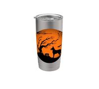 Halloween de Malinois Vaso térmico de acero inoxidable de doble pared