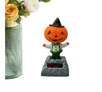 Halloween Decor Solar Dancing - Spooky Dashboard Pumpkin Decoration, Solar Powered Shaking Toy, Animated Seasonal for Festive Displays and Holiday Themed Decoration | Light Activated Wobbling