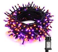 Halloween Decoracion Luces Led Naranja + Púrpura, BrizLabs 20M 200 LED Exterior Navidad Guirnalda Luces 8 Modos Impermeable Interiores Cadena Luces para Hogar Árbol Partido Boda Jardín Thanksging