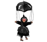 Halloween Decoration Witch - Colgante de gritos con Ojos Brillantes, paracaídas Aterrador con Capa Negra | Casa de portátiles de la Mesa del jardín Interior de la Mesa del jardín Interior