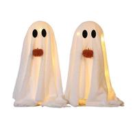 Halloween Decorations Ghost, Lighted Ghost Party Decor, Set of 2 Spooky Figures, Table Ornaments for Indoor, Outdoor, Garden, Yard, Kitchen, Bookshelf, Fireplace, Lawn, 20.47x11.81x11.81 inches