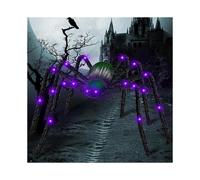 Halloween Decorations Outdoor,2023 Upgraded Light Up Giant Halloween Spider Decorations Bendable Fake Spider with Back Gradient Light,Halloween Decor