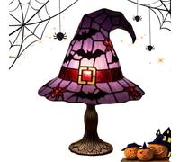 Halloween Desk Lamp, Haunted Decor, Witch Hat Gear with Easy Glow, Compact Spooky Set with Quick Shine, Home Accessories for Nightstand Bedside Bookshelf Bedroom Kitchen Balcony Dining Table & House