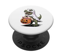 Halloween Dinosaurio Fantasma Calabaza Tyrannosaurus Rex PopSockets PopGrip Adhesivo