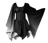 Halloween Disfraces Vestido De Fiesta Medievales Mujer Color Sólido Gótico para Vestidos Clásico Ceremonia Cosplay #716A