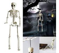Halloween Disfraz NiñODecoraciones de esqueleto de Halloween Esqueleto cuerpo completo con articulaciones móviles para la mejor decoración Organizadores Apuntes (Beige, One Size)