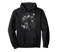 Halloween Divertido Gato Selfie pie Grande Esqueleto Fantasma Halloween Sudadera con Capucha