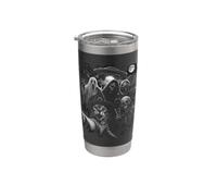 Halloween divertido gato selfie pie grande esqueleto fantasma Halloween Vaso térmico de acero inoxidable de doble pared