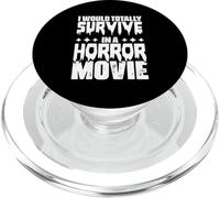 Halloween divertido Sobreviviría totalmente en una película de terror PopSockets PopGrip para MagSafe