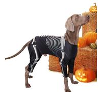 Halloween Dog Costume, Dogs Skeleton Shirt, Spooky Pet Outfit, Cute & Creepy Style, Puppy Bodysuit for Holiday Fun, Photo Shoots, Travel, Parties, Daily Wear, Outdoor, Small to Medium Dogs, Black