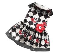 Halloween Dog Dresses - Skull Pattern Pet Lace Skirts with Eye Flower, Dog Dresses for Small Dogs | Dog Clothes for Small Medium Breeds, Cosplay Costume for Cosplay Halloween