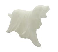 Halloween Dog Figurine, Glow-in-The-Dark Spooky Ghost Dogs Ornament, Light-Up Display Sculpture for Home Mantel Desktop Table Shelf Bookshelf Haunted House Holiday Party Decorations 6.89x2.52x3.94in