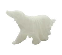 Halloween Dog Figurine, Glow-in-The-Dark Spooky Ghost Dogs Ornament, Light-Up Display Sculpture for Home Mantel Desktop Table Shelf Bookshelf Haunted House Holiday Party Decorations 6.89x2.52x3.94in