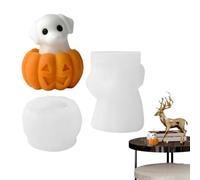 Halloween Dog Ghost Pumpkin Candle Mold - Silicone Casting Mold, DIY Dog, Ghost, Pumpkin,Molds for Candle Making, Cement, Plaster & Aromatherapy Crafts, Halloween Decoration Supplies for Artists