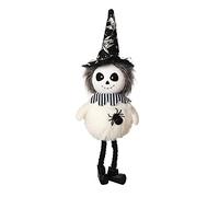 Halloween Doll Bar Decoración Pumpkin Ghost Witch Black Cat Colgante Horror Halloween Children's Gift Happy Halloween Party Home Decor (Color: blanco)
